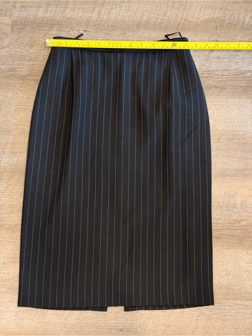 Vintage Genny Italian Pinstripe Mini Skirt – Wool Silk Blend – Y2K Office Siren - Picture 6 of 8